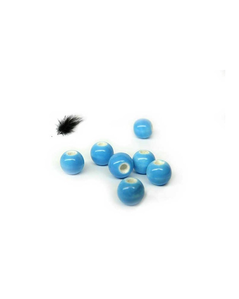 Céramique 6mm bleu turquoise par 15