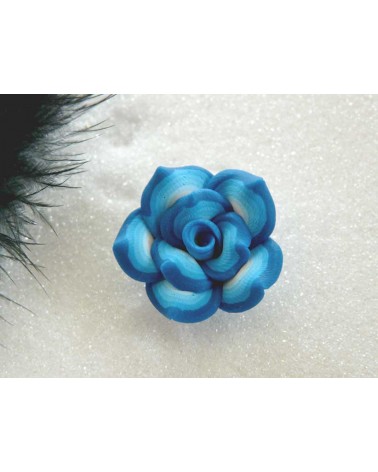 Rose Fimo 25mm turquoise X1
