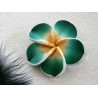 Fleur Fimo 42mm jaune vert X1