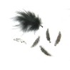 Breloque mini plume 15mm platine X1