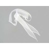 Ruban pure soie teint à la main BLANC 85cm