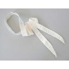 Ruban pure soie teint à la main BLANC IVOIRE 85cm