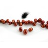 Perles d'eau douce ovales 8-10mm cuivre orange X4
