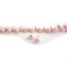 Perles d'eau douce ovales 8-10mm rose clair X4