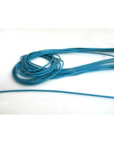 Cordon cuir bleu turquoise 1,8mm x 105 cm x1