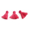 Mini Pompon satiné 15-18mm rose fuchsia  X1