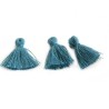 Mini Pompon satiné 15-18mm bleu anthracite  X1
