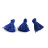 Mini Pompon satiné 15-18mm bleu indigo  X1