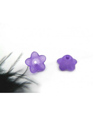 Fleur acrylique 16mm violet X5