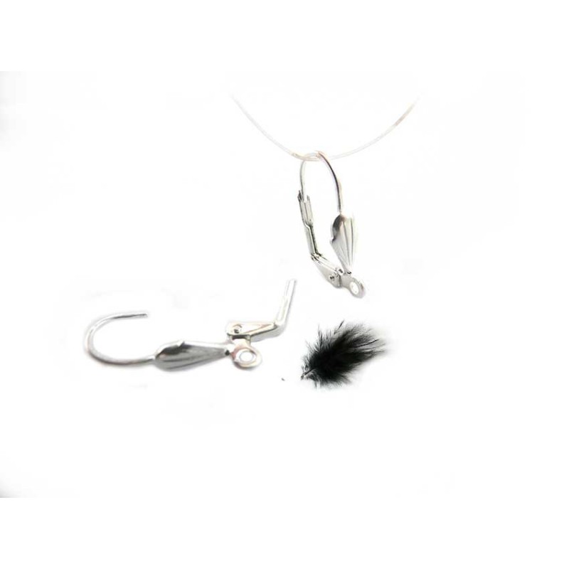 Boucles dormeuses lys 16mm argenté X 2