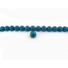 turquoise 6mm BLEU veiné-or  X 15