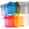 Petit  sac en organza 70x90mm  multicolores x10