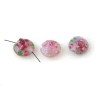 Palet lampwork 19mm fleuri rose et noir