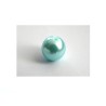 Ronde 10mm en verre nacré bleu vert x 10