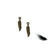 Breloque Plume 21x4mm bronze antique