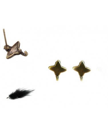 Clou d'oreilles étoiles bronze  X 2