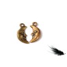 Breloque croissant de lune 19 x 9mm bronze doré x1