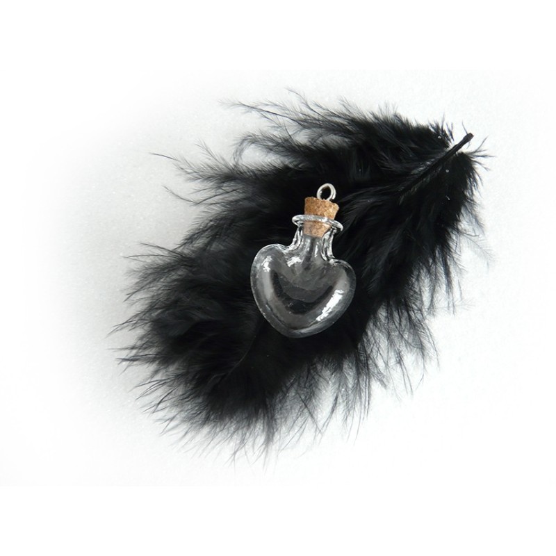 Flacon miniature en verre à  suspendre COEUR  29x22x10mm  X1