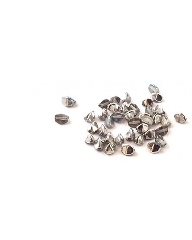 Pinch beads crystal silver rainbow x 50