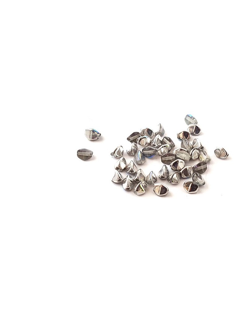 Pinch beads crystal silver rainbow x 50