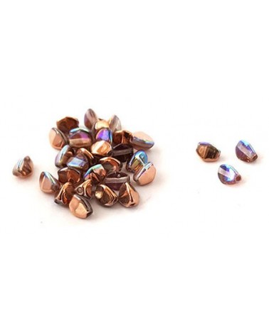 Pinch beads crystal copper rainbow x 50