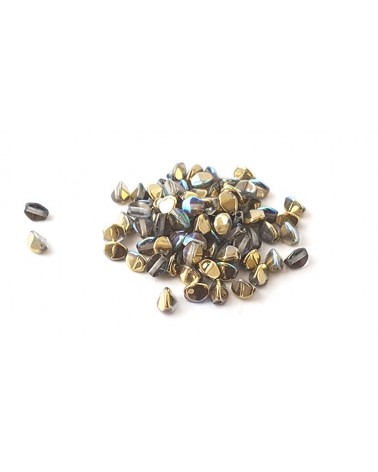 Pinch beads crystal golden rainbow x 50