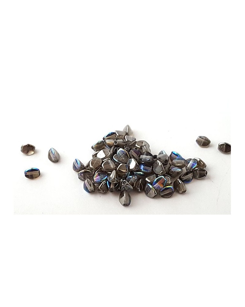 Pinch beads crystal graphite rainbow x 50