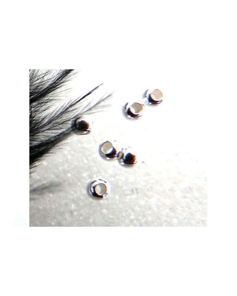 Perles à écraser 2mm  platine(0.8mm) x 100
