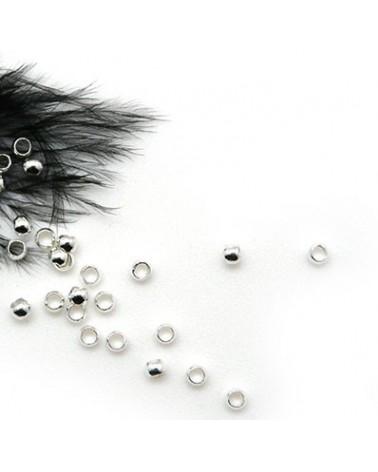 Perles à écraser 2mm argenté (1.2mm) x 100