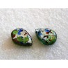 Larme MILLEFIORI 18 x 13 mm vert X 5