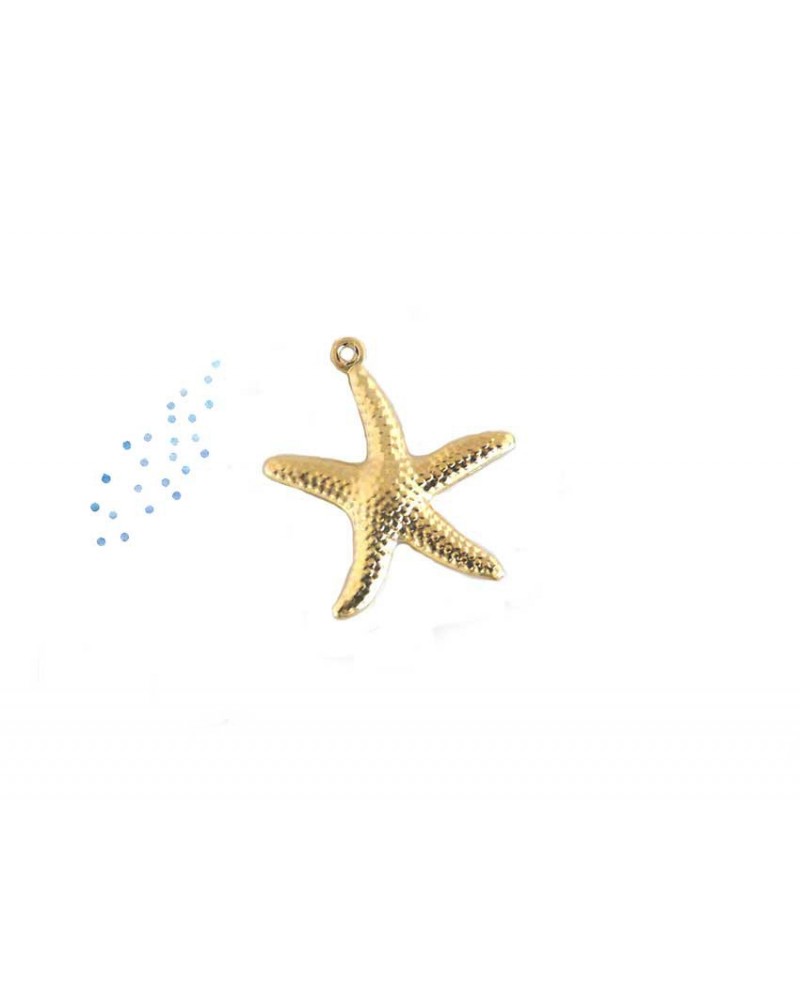 Breloque étoile de mer 22mm doré satiné X1