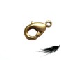 Fermoir mousqueton 12mm doré satiné X1