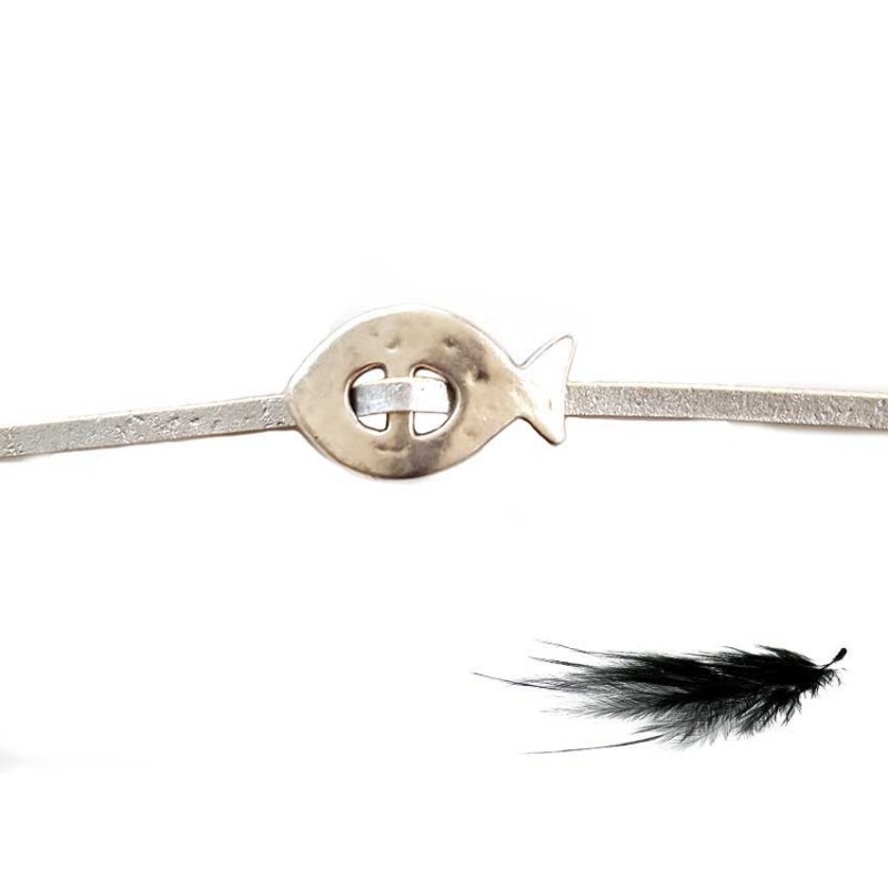 Intercalaire poisson argenté zamac