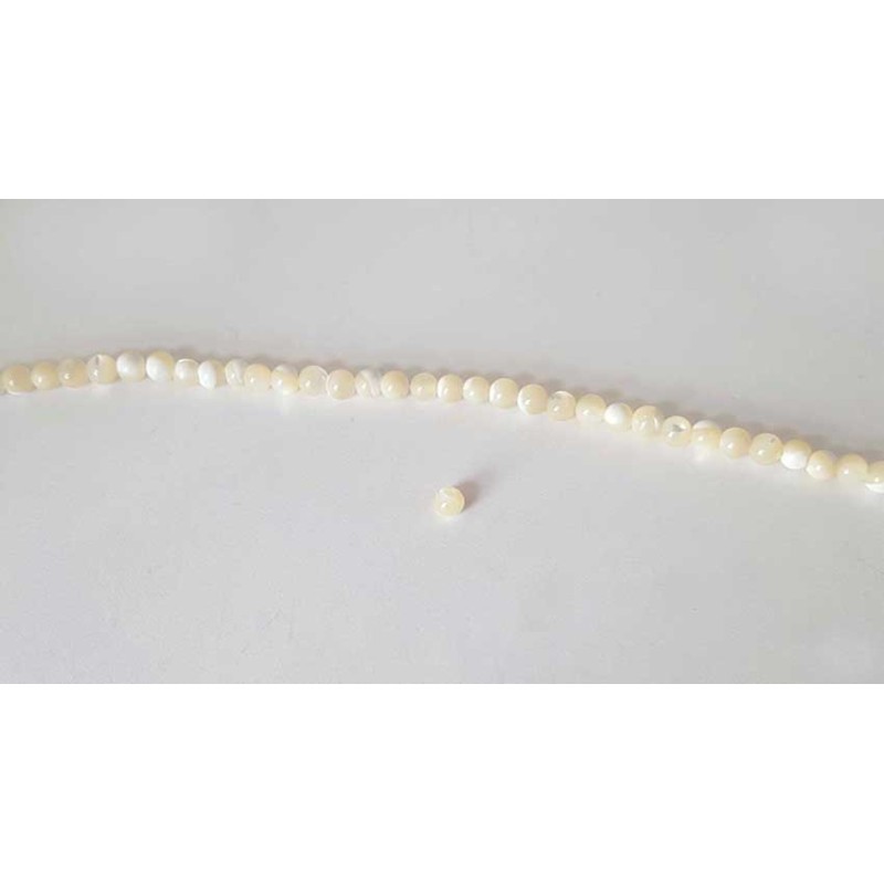 Boule en nacre 3mm ivoire X 20
