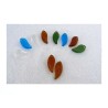 Feuille en verre marron 18x8mm