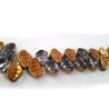 Feuille 15x10mm crystal argent- bronze doré X 15