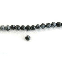 Obsidienne-noire-et-grise-4mm X 20 ou 92 perles-G330-63-1610