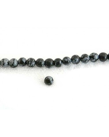 Obsidienne-noire-et-grise-4mm X 20 ou 92 perles-G330-63-1610
