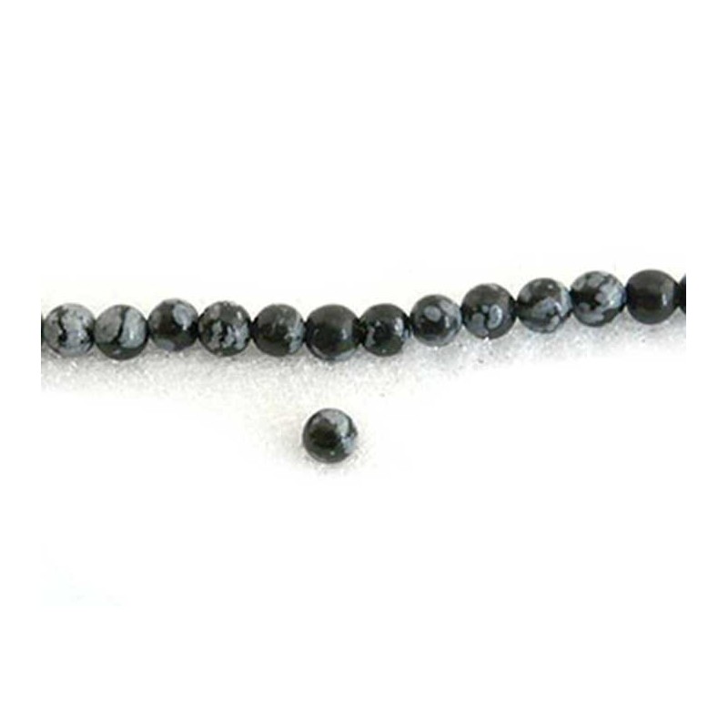 Obsidienne-noire-et-grise-4mm X 20 ou 92 perles-G330-63-1610