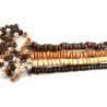 Coco perles Heishi 5mm mélange NATUREL BRUN x 50
