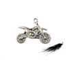 Breloque moto cross argenté vieilli X 1