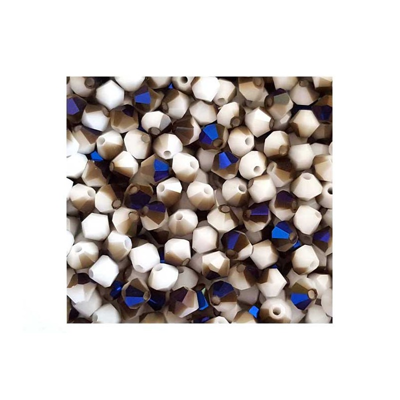 Toupies 4mm white alabaster azuro x 25