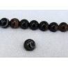 Agate de madagascar 8mm lisse marron-rayé  X 10