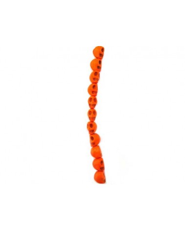 Mini tête de mort Howlite orange x 2