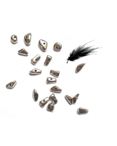 Perles irrégulières métal 8-11mm argenté 