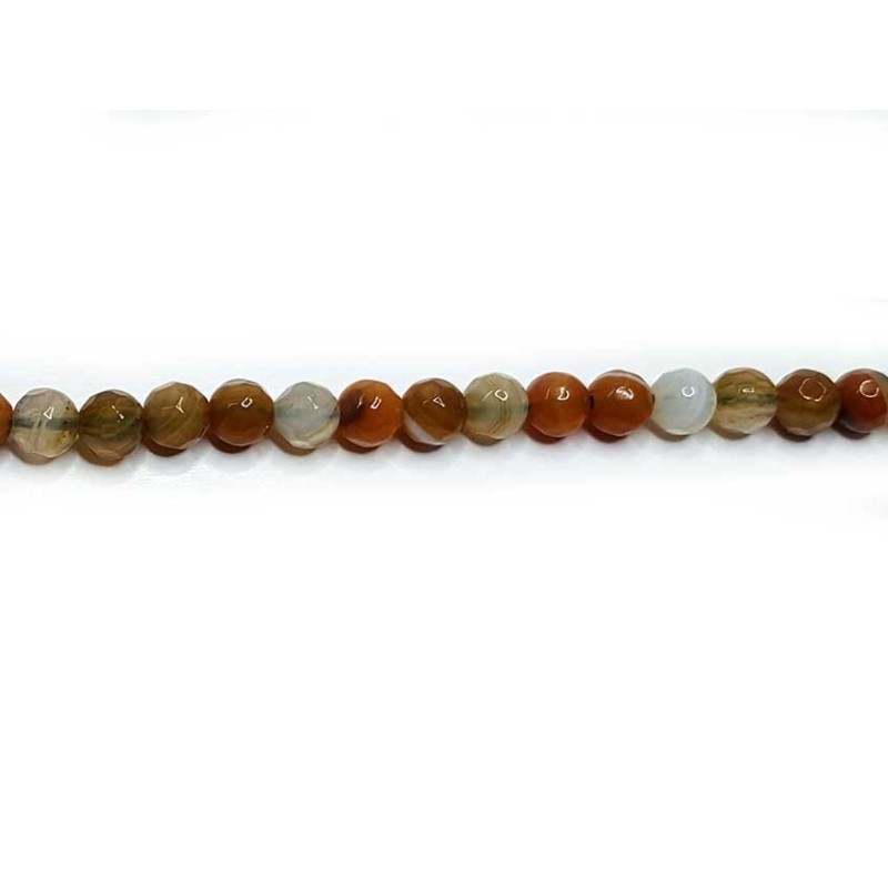 Agate dentelle 4mm facettée mix ocre x  20