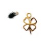 Breloque trèfle 4 feuilles 9mm doré x1