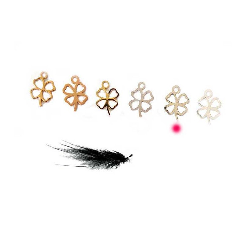 Breloque trèfle 4 feuilles 9mm argenté x1