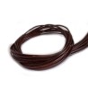 Cordon cuir chevreau brun 1.3 - 1.5mm x 105cm x1