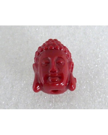 Bouddha en corail rouge 13 x 9mm x 1